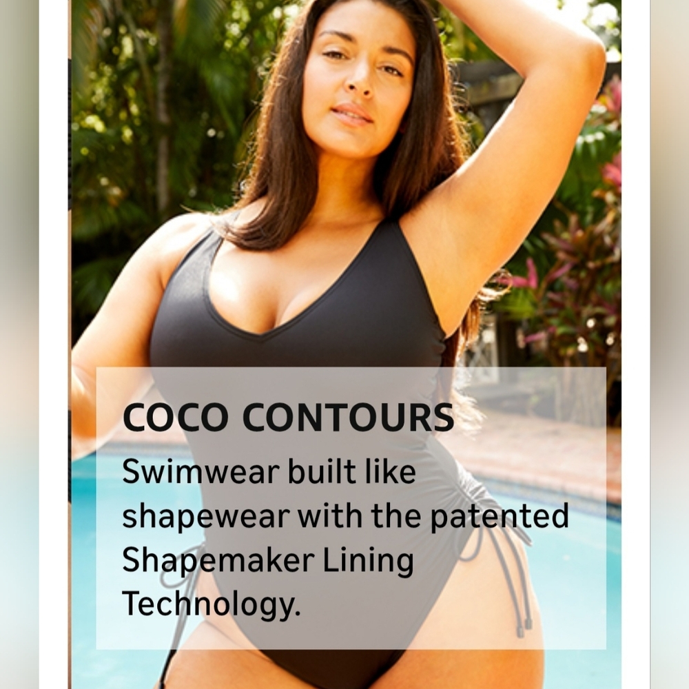 ( COCO REEF ) Bra Sized Allover Slimming One-Piece Swimsuit, 34DD (M - L) - Picture 14 of 16